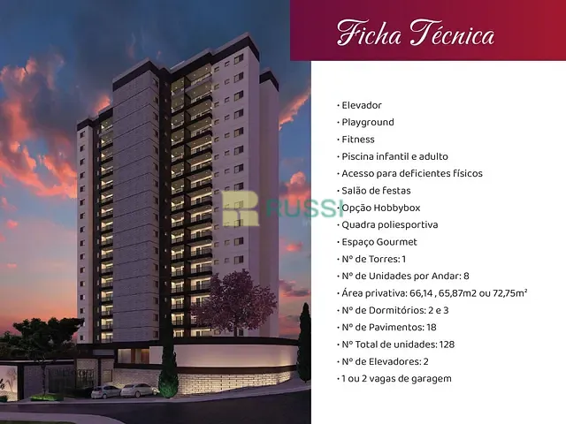 Apartamento com 73m² 3 quartos e 2 banheiros, à venda, no bairro Urbanova em São José dos Campos