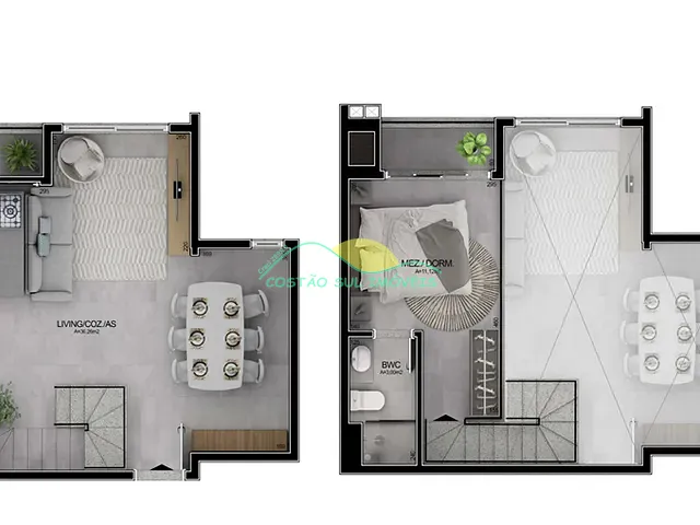 Studio com 68m² 1 quarto e 1 banheiro, à venda, no bairro Rio Tavares em Florianópolis