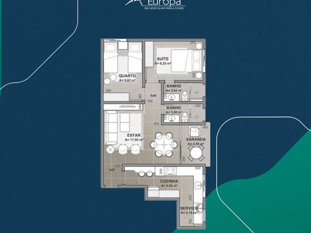 Foto do Apartamento - Apartamento à venda 2 Quartos, 1 Suite, 1 Vaga, 121.32M², Centro, Itajubá - MG | Condomínio Jardim Europa | MOHALLEM e LOPES CORRETAGEM E ADMINISTRACAO DE IMOVEIS LTDA