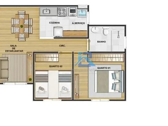 Apartamento com 52m² 2 quartos e 1 banheiro, à venda, no bairro Jardim São Marcos em Itatiba