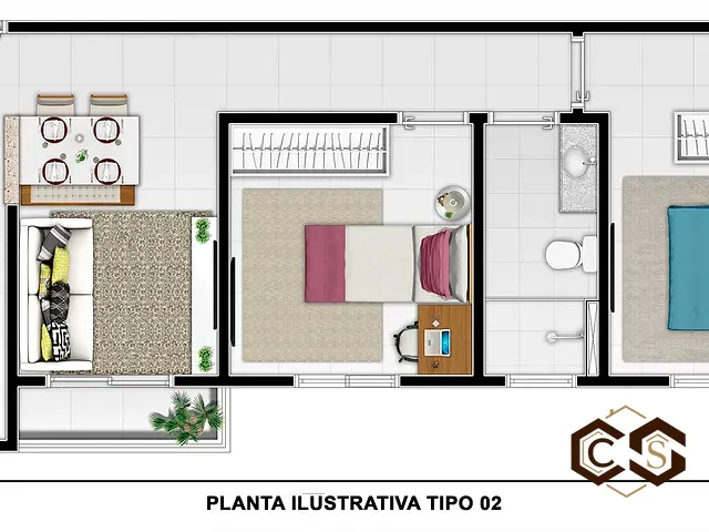 Apartamento 2 quartos e 1 banheiro, à venda ou para alugar, no bairro Jardim Casablanca em Indaiatuba
