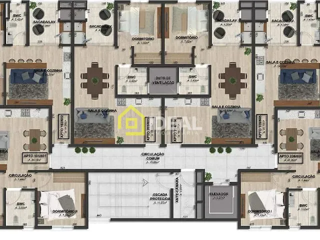Apartamento 2 quartos e 1 banheiro, à venda, no bairro Centro em Concórdia