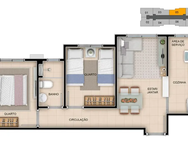 Apartamento 2 quartos e 1 banheiro, à venda, no bairro Jardim Íris em São Paulo