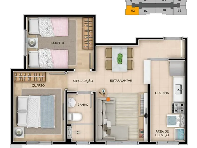 Apartamento 2 quartos e 1 banheiro, à venda, no bairro Jardim Íris em São Paulo
