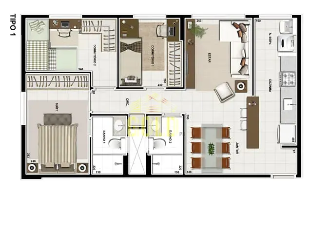 Apartamento com 117m² 3 quartos e 2 banheiros, à venda, no bairro Vila Brasil em Londrina
