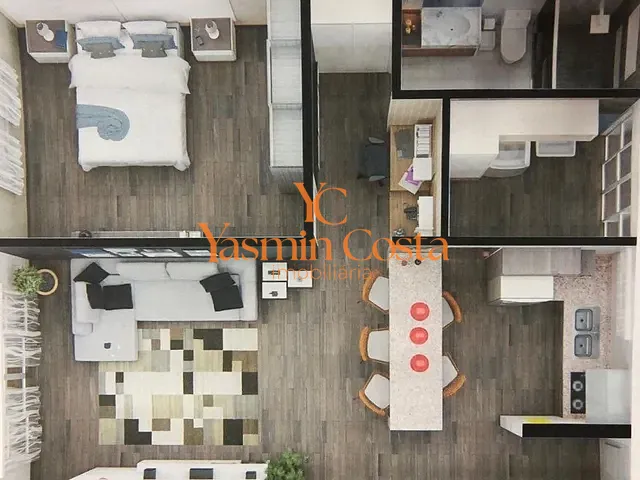 Apartamento 1 quarto e 1 banheiro, à venda, no bairro Centro em Cambuí
