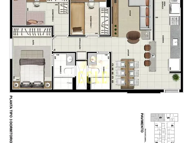 Apartamento com 115m² 3 quartos e 2 banheiros, à venda, no bairro Centro em Londrina