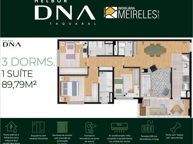 Apartamento com 89m² 3 quartos e 2 banheiros, à venda, no bairro Taquaral em Campinas