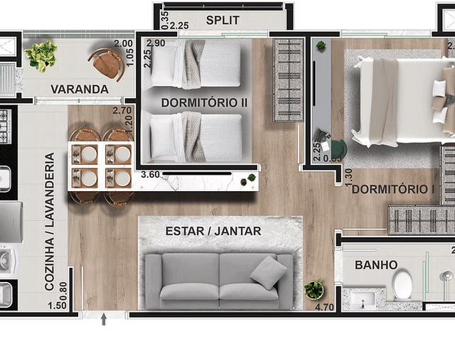 Apartamento 2 quartos e 1 banheiro, à venda, no bairro Capão Raso em Curitiba