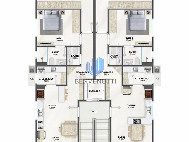 Apartamento 2 quartos e 1 banheiro, à venda, no bairro Areias em Camboriú