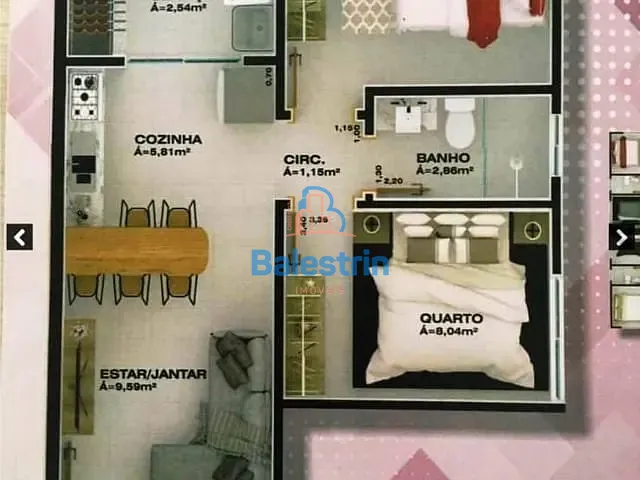 Apartamento com 86m² 2 quartos e 1 banheiro, à venda, no bairro São José em Fraiburgo