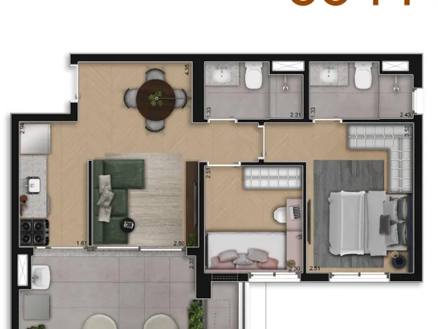 Apartamento 2 quartos e 1 banheiro, à venda, no bairro Liberdade em São Paulo