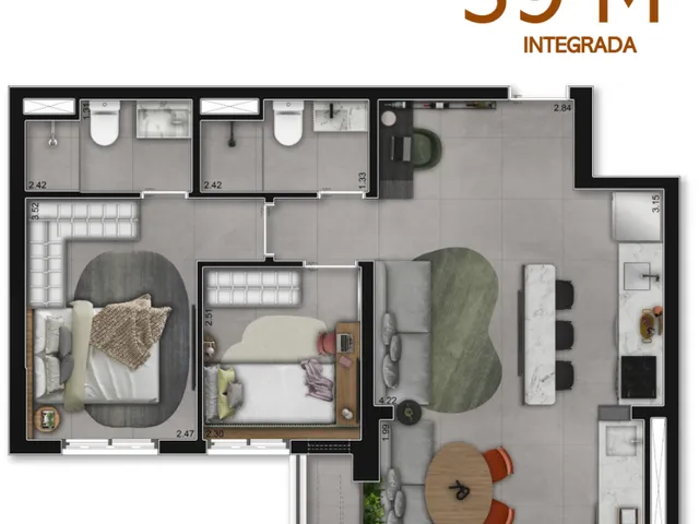 Apartamento 2 quartos e 1 banheiro, à venda, no bairro Liberdade em São Paulo