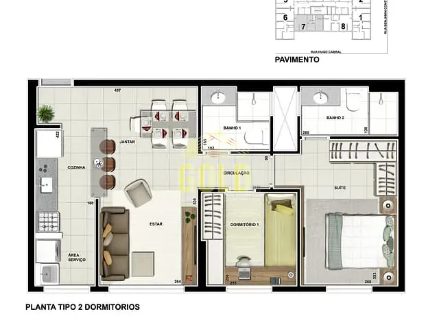 Apartamento com 100m² 2 quartos e 2 banheiros, à venda, no bairro Centro em Londrina