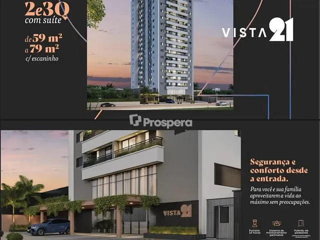 Apartamento com 71m² 2 quartos e 2 banheiros, à venda, no bairro Jardim Alexandrina em Anápolis