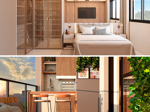 Apartamento 2 quartos e 2 banheiros, à venda, no bairro Água Verde em Curitiba
