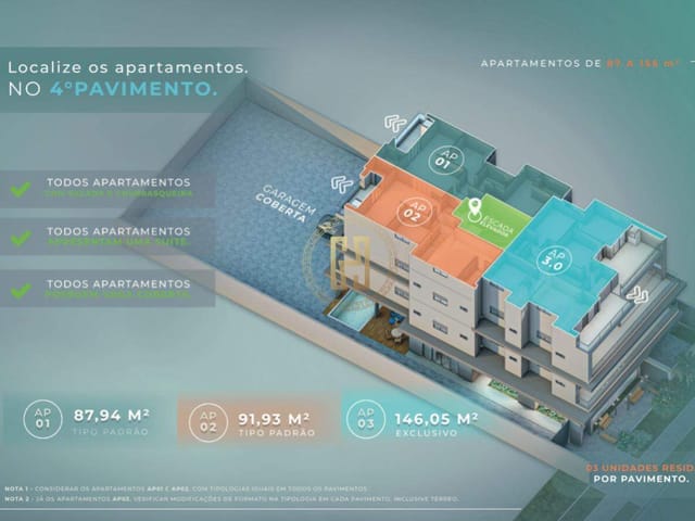 Apartamento com 87m² 3 quartos e 2 banheiros, à venda, no bairro Jardim das Orquídeas em Nova Mutum