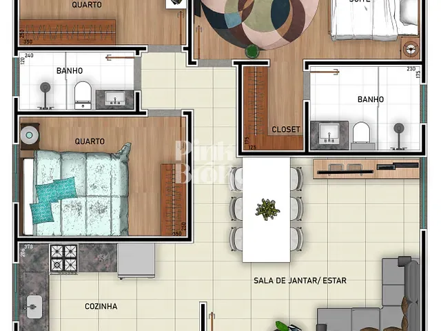 Apartamento com 120m² 3 quartos e 2 banheiros, à venda, no bairro Cabral em Contagem