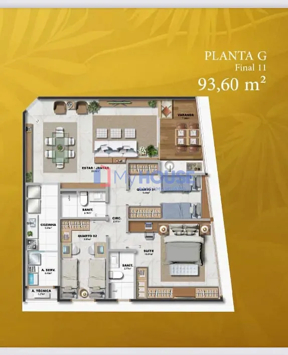 Apartamento, 3 quartos, 93 m² - Foto 3