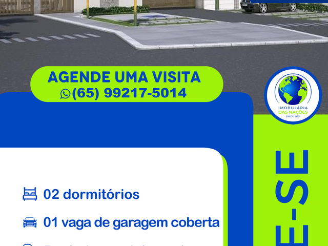 Apartamento com 40m² 2 quartos e 1 banheiro, à venda, no bairro Coophema em Cuiabá