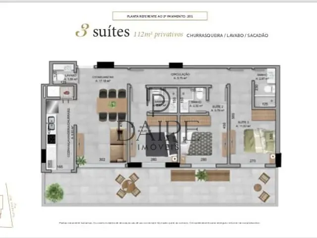 Apartamento com 120m² 3 quartos e 4 banheiros, à venda, no bairro Navegantes em Capão da Canoa