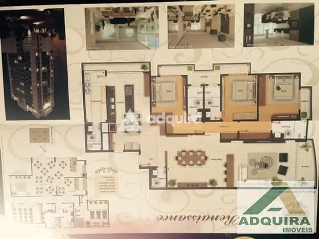 Cobertura / Penthouse com 514m² 4 quartos e 5 banheiros, à venda, no bairro Jardim Carvalho em Ponta Grossa