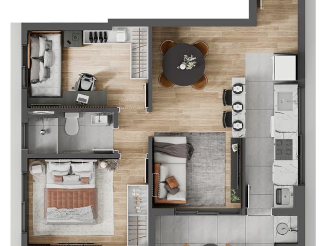 Apartamento com 70m² 2 quartos e 2 banheiros, à venda, no bairro Vila Izabel em Curitiba