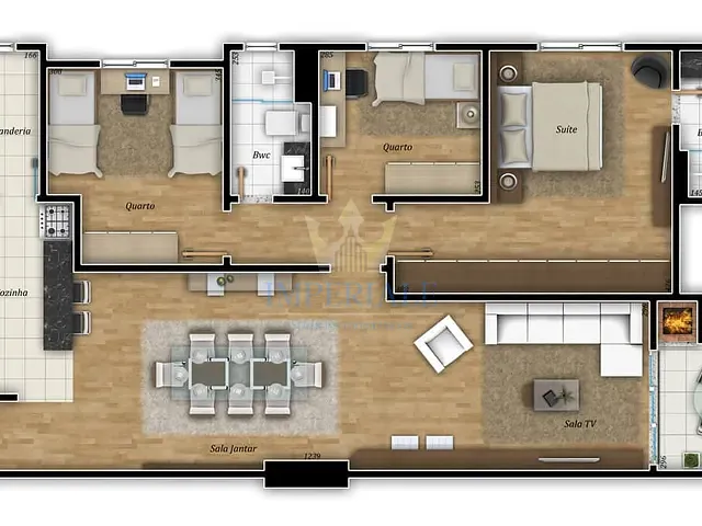 Apartamento com 104m² 2 quartos e 1 banheiro, à venda, no bairro Centro em Ponta Grossa