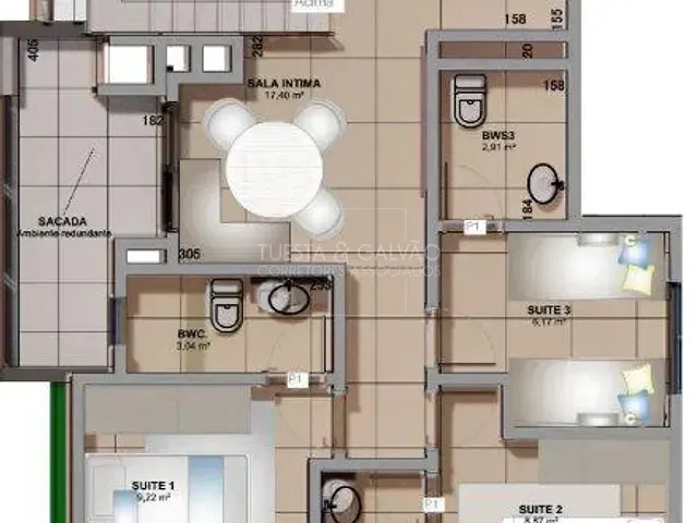 Apartamento com 75m² 3 quartos e 2 banheiros, à venda, no bairro Balneário Eliane em Guaratuba