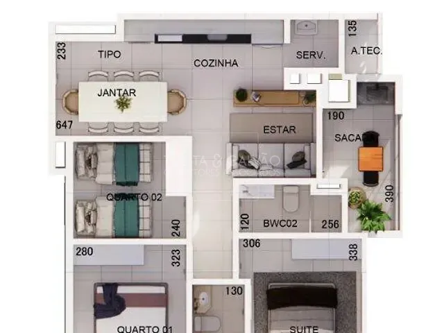 Apartamento com 75m² 3 quartos e 2 banheiros, à venda, no bairro Balneário Eliane em Guaratuba