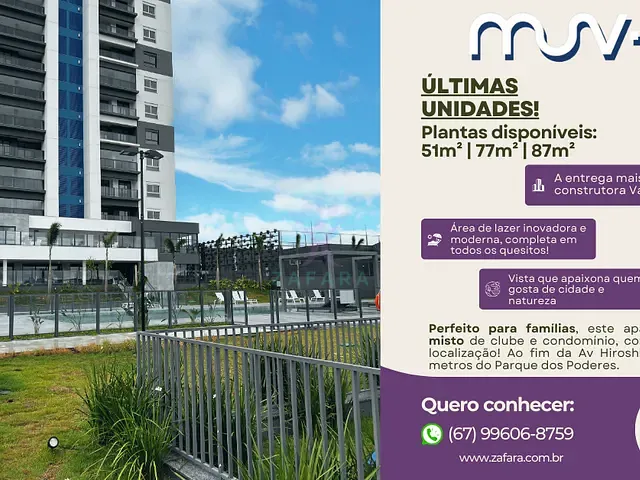 Apartamento 2 quartos e 2 banheiros, à venda, no bairro Mata do Jacinto em Campo Grande