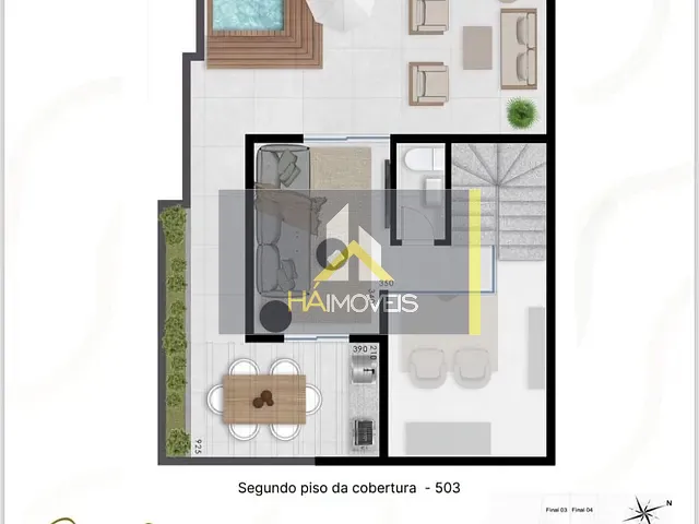 Cobertura / Penthouse com 122m² 2 quartos e 1 banheiro, à venda, no bairro São Lucas em Belo Horizonte