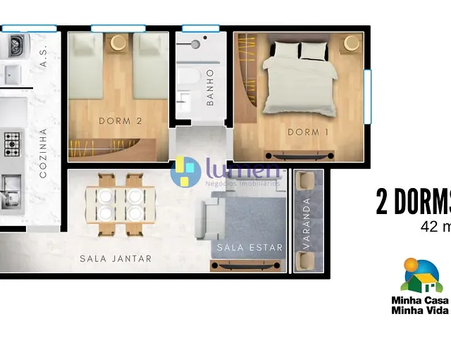 Apartamento 2 quartos e 1 banheiro, à venda, no bairro Conjunto Habitacional Ana Paula em Mogi das Cruzes