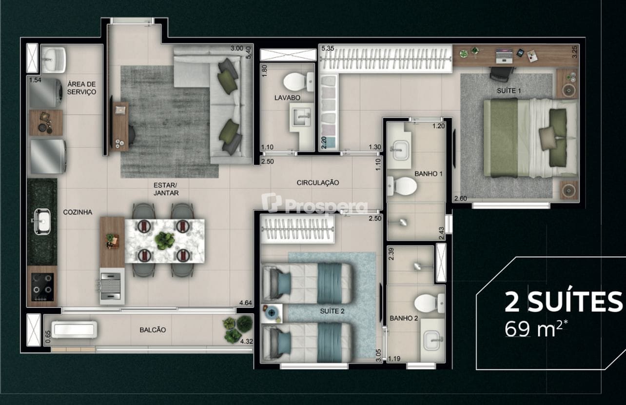 Apartamento à venda com 2 quartos, 68m² - Foto 6