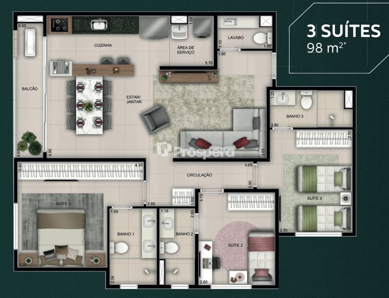 Apartamento à venda com 2 quartos, 68m² - Foto 5