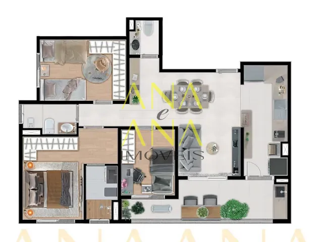 Apartamento 3 quartos e 2 banheiros, à venda, no bairro Residencial Colinas de São Francisco em Bragança Paulista