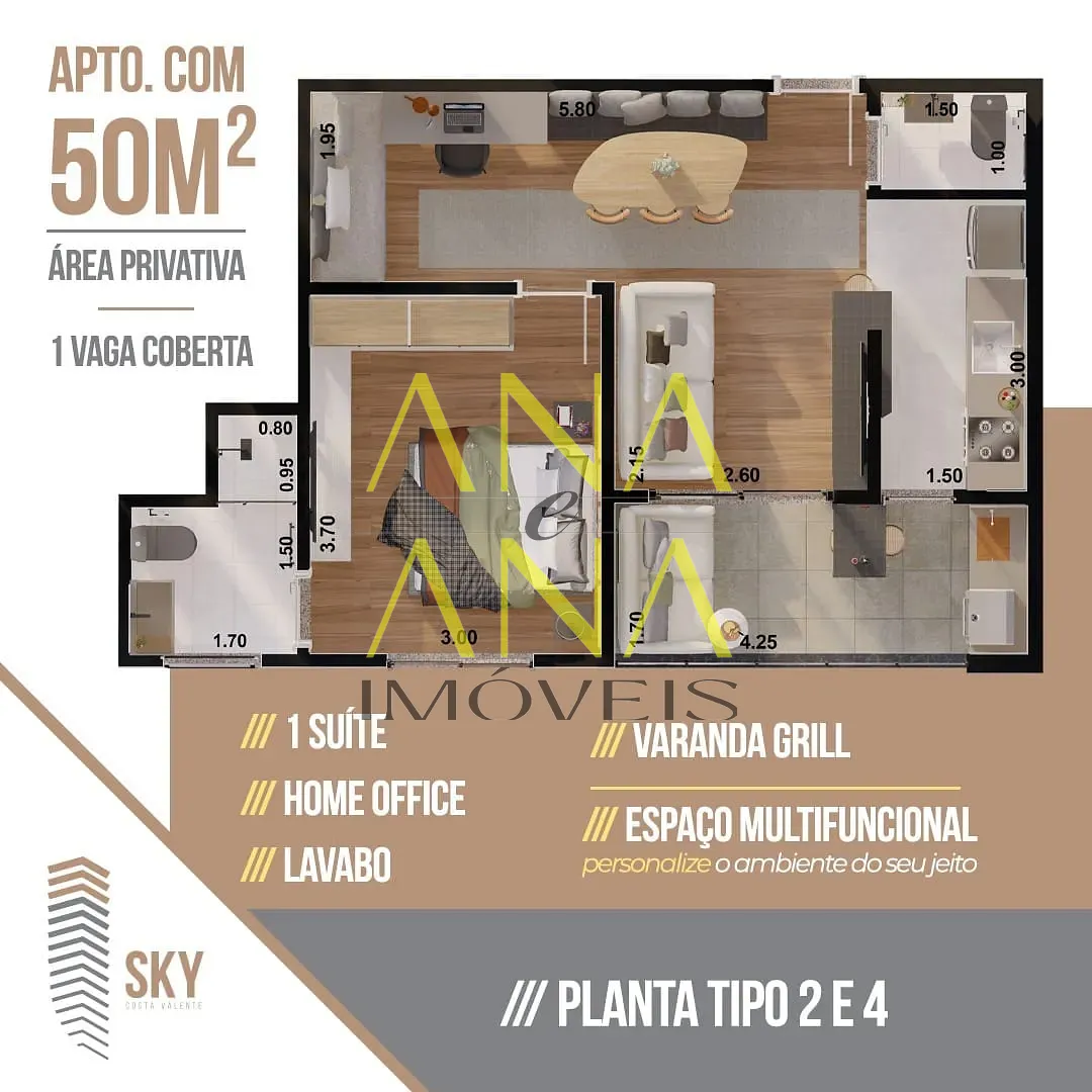 Apartamento, 1 quarto, 52 m² - Foto 4