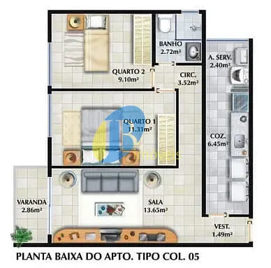 Apartamento, 2 quartos, 59 m² - Foto 6