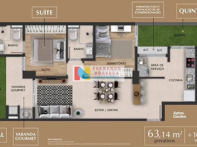 Apartamento com 60m² 2 quartos e 2 banheiros, à venda, no bairro Lauzane Paulista em São Paulo
