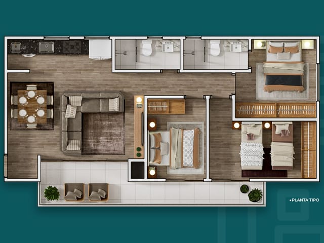 Apartamento com 120m² 3 quartos e 2 banheiros, à venda, no bairro Centro em Guaratuba