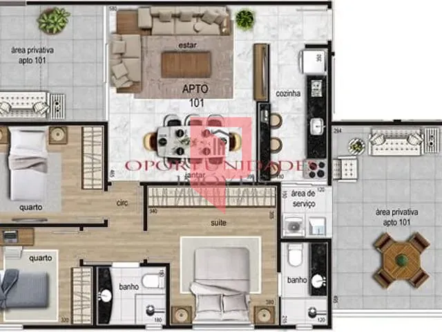 Apartamento com 109m² 3 quartos e 2 banheiros, à venda, no bairro Itapoã em Belo Horizonte