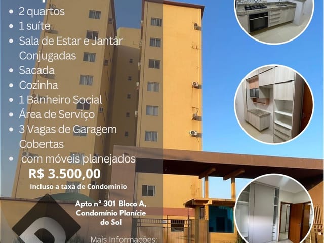 Apartamento 3 quartos e 2 banheiros, para alugar, no bairro Cidade Nova em Marabá