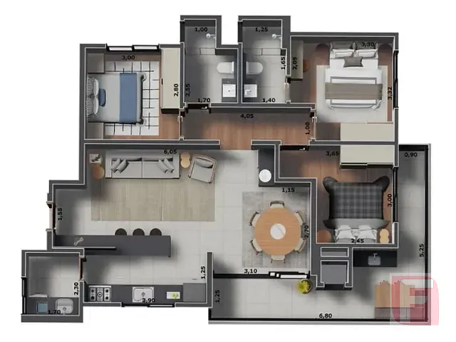Apartamento 3 quartos e 1 banheiro, à venda, no bairro Itapema do Norte em Itapoá