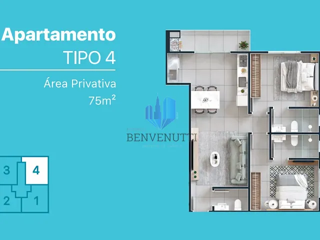 Apartamento 2 quartos e 3 banheiros, à venda, no bairro São Francisco de Assis em Camboriú