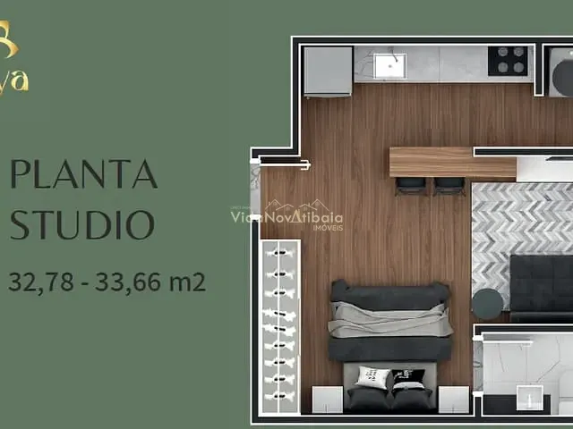 Apartamento com 69m² 1 quarto e 1 banheiro, à venda, no bairro Atibaia Jardim em Atibaia