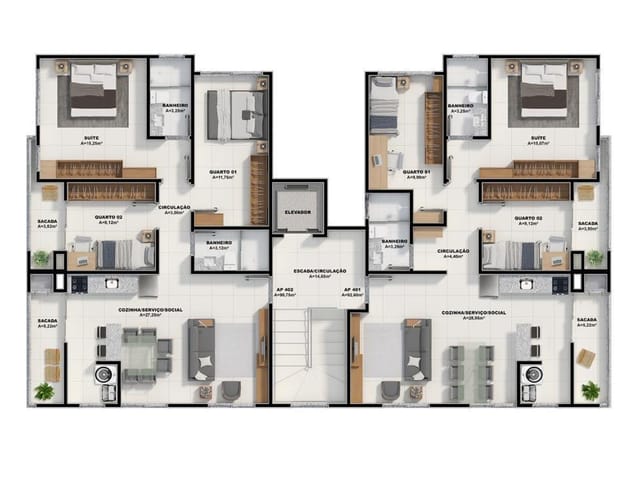 Foto do Apartamento - Residencial Búzios, lindos apartamentos à venda de 2 dormitórios na Nova Palhoça. Ótima localização. Não perca esta oportunidade. | Michelli Lima da Silva