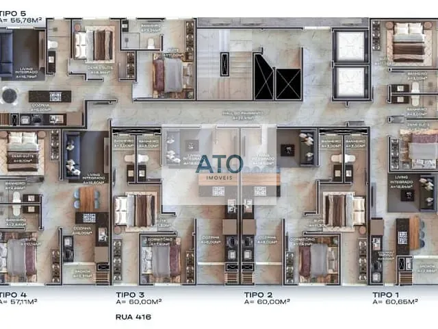 Apartamento 2 quartos e 2 banheiros, à venda, no bairro Morretes em Itapema