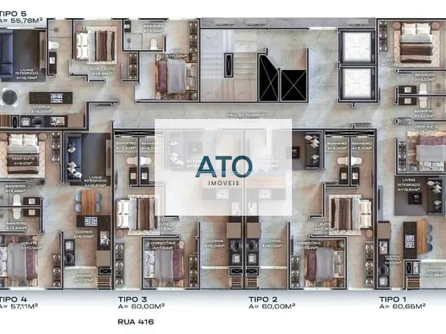 Apartamento 2 quartos e 2 banheiros, à venda, no bairro Morretes em Itapema