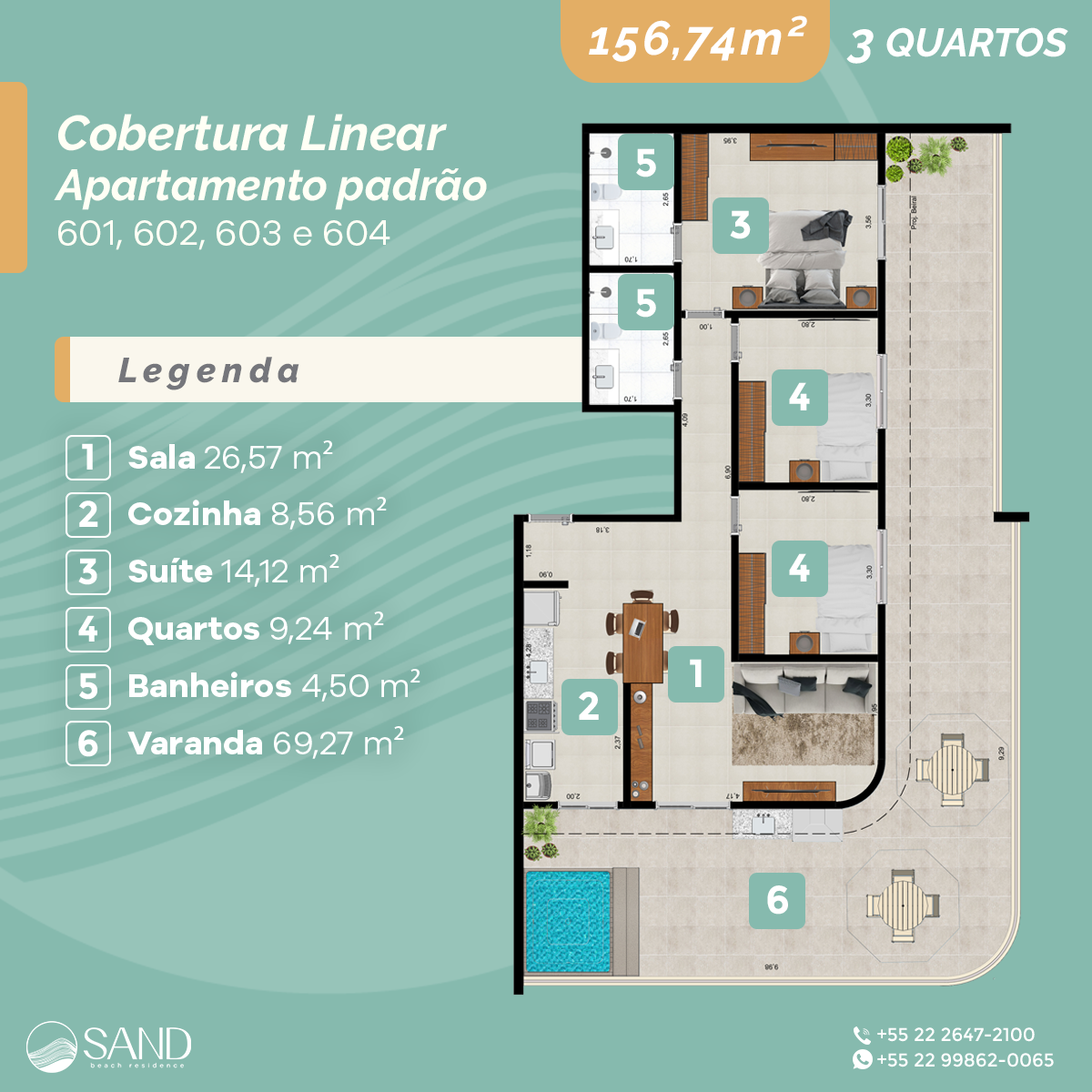 Cobertura, 3 quartos, 156 m² - Foto 6