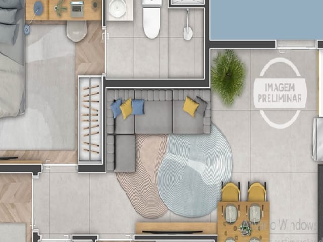 Apartamento com 46m² 2 quartos e 1 banheiro, à venda, no bairro Quitaúna em Osasco